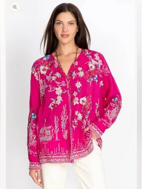 Johnny Was Elias Embroidered Blouse